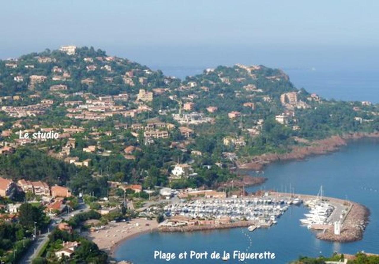 شقة Studio A Theoule Sur Mer A 400 M De La Plage Avec Vue Sur La Mer Terrasse Amenagee Et Wifi المظهر الخارجي الصورة